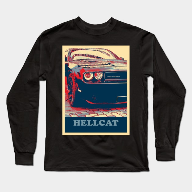 dodge challenger 2015 - hellcat Long Sleeve T-Shirt by hottehue